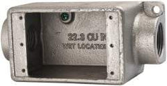Thomas & Betts - 1 Gang, (2) 1" Knockouts, Iron Rectangle Device Box - 2-3/4" Overall Width - Exact Tool & Supply