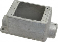 Thomas & Betts - 1 Gang, (2) 1/2" Knockouts, Iron Rectangle Device Box - 2-3/4" Overall Width - Exact Tool & Supply