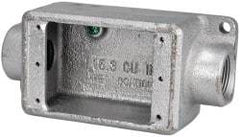Thomas & Betts - 1 Gang, (2) 3/4" Knockouts, Iron Rectangle Device Box - Zinc Plated - Exact Tool & Supply