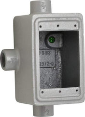 O-Z/Gedney - 1 Gang, 1/2" Knockouts, Iron Rectangle Device Box - Aluminum Enamel, Zinc Electroplated - Exact Tool & Supply