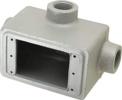 O-Z/Gedney - 1 Gang, 3/4" Knockouts, Iron Rectangle Device Box - Aluminum Enamel, Zinc Electroplated - Exact Tool & Supply
