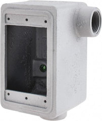 O-Z/Gedney - 1 Gang, 3/4" Knockouts, Iron Rectangle Device Box - Aluminum Enamel, Zinc Electroplated - Exact Tool & Supply
