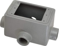 O-Z/Gedney - 1 Gang, 3/4" Knockouts, Iron Rectangle Device Box - Aluminum Enamel, Zinc Electroplated - Exact Tool & Supply