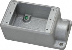 Thomas & Betts - 1 Gang, (1) 3/4" Knockout, Iron Rectangle Device Box - 2-3/4" Overall Width x 2" Overall Depth - Exact Tool & Supply