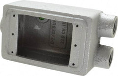 O-Z/Gedney - 1 Gang, 1/2" Knockouts, Iron Rectangle Device Box - Aluminum Enamel, Zinc Electroplated - Exact Tool & Supply