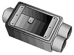 Thomas & Betts - 2 Gang, (2) 1" Knockouts, Iron Rectangle Device Box - 4.63" Overall Height x 5.38" Overall Width x 2" Overall Depth - Exact Tool & Supply