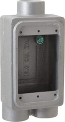 O-Z/Gedney - 1 Gang, 3/4" Knockouts, Iron Rectangle Device Box - Aluminum Enamel, Zinc Electroplated - Exact Tool & Supply