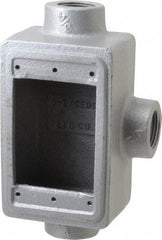 O-Z/Gedney - 1 Gang, 3/4" Knockouts, Iron Rectangle Device Box - Aluminum Enamel, Zinc Electroplated - Exact Tool & Supply
