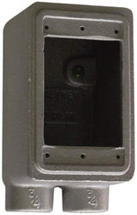O-Z/Gedney - 1 Gang, 3/4" Knockouts, Iron Rectangle Device Box - Aluminum Enamel, Zinc Electroplated - Exact Tool & Supply