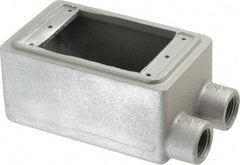 O-Z/Gedney - 1 Gang, 1/2" Knockouts, Iron Rectangle Device Box - Aluminum Enamel, Zinc Electroplated - Exact Tool & Supply