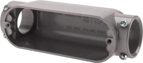 Hubbell Killark - Form Set Screw, C Body, 1-1/2" Trade, EMT Aluminum Conduit Body - Oval, 8-7/16" OAL, Dry Locations - Exact Tool & Supply