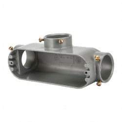 Hubbell Killark - Form Set Screw, T Body, 2" Trade, EMT Aluminum Conduit Body - Oval, 11-5/8" OAL, 70 cc Capacity - Exact Tool & Supply