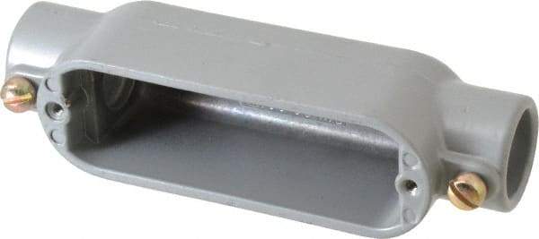 Hubbell Killark - Form Set Screw, C Body, 3/4" Trade, EMT Aluminum Conduit Body - Oval, 6-1/8" OAL, 7 cc Capacity - Exact Tool & Supply