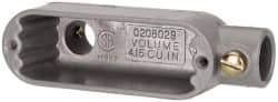 Hubbell Killark - Form Set Screw, LB Body, 1/2" Trade, EMT Aluminum Conduit Body - Oval, 4-17/32" OAL, 4 cc Capacity - Exact Tool & Supply