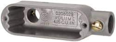 Hubbell Killark - Form Set Screw, LB Body, 1/2" Trade, EMT Aluminum Conduit Body - Oval, 4-17/32" OAL, 4 cc Capacity - Exact Tool & Supply