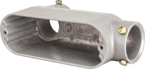 Hubbell Killark - Form Set Screw, LB Body, 1-1/2" Trade, EMT Aluminum Conduit Body - Oval, 9-1/8" OAL, 36 cc Capacity - Exact Tool & Supply