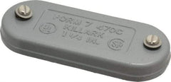 Hubbell Killark - 1-1/4" Trade, Cast Iron Conduit Body Cover Plate - Use with Form 7 Conduit Bodies - Exact Tool & Supply
