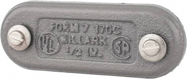 Hubbell Killark - 1/2" Trade, Cast Iron Conduit Body Cover Plate - Use with Form 7 Conduit Bodies - Exact Tool & Supply