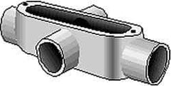 Hubbell Killark - Form 35, X Body, 1" Trade, IMC, Rigid Malleable Iron Conduit Body - Oval, 7-1/8" OAL, 12 cc Capacity, Hazardous & Wet Locations - Exact Tool & Supply