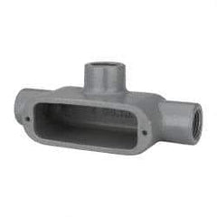 Hubbell Killark - Form 35, T Body, 1/2" Trade, IMC, Rigid Malleable Iron Conduit Body - Oval, 5-3/8" OAL, 4 cc Capacity, Hazardous & Wet Locations - Exact Tool & Supply