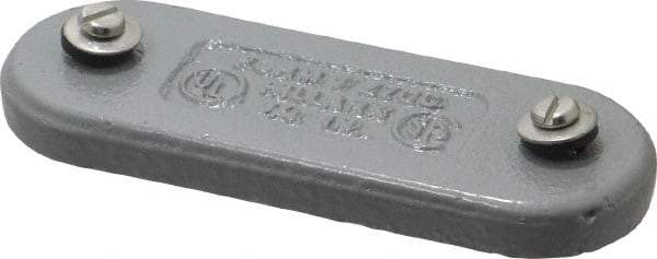 Hubbell Killark - 3/4" Trade, Cast Iron Conduit Body Cover Plate - Use with Form 7 Conduit Bodies - Exact Tool & Supply