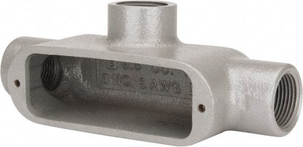 Hubbell Killark - Form 35, T Body, 3/4" Trade, IMC, Rigid Malleable Iron Conduit Body - Oval, 6-1/16" OAL, 7 cc Capacity, Hazardous & Wet Locations - Exact Tool & Supply