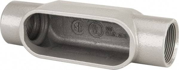 Hubbell Killark - Form 7, C Body, 1-1/2" Trade, IMC, Rigid Iron Conduit Body - Oval, 8-7/16" OAL, 26 cc Capacity, Gray, Hazardous & Wet Locations - Exact Tool & Supply