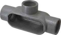 Hubbell Killark - Form 7, T Body, 1-1/2" Trade, IMC, Rigid Iron Conduit Body - Oval, 8-7/16" OAL, 27 cc Capacity, Gray, Hazardous & Wet Locations - Exact Tool & Supply