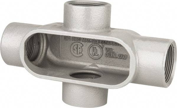 Hubbell Killark - Form 7, X Body, 1-1/2" Trade, IMC, Rigid Iron Conduit Body - Oval, 8-7/16" OAL, 27 cc Capacity, Gray, Hazardous & Wet Locations - Exact Tool & Supply
