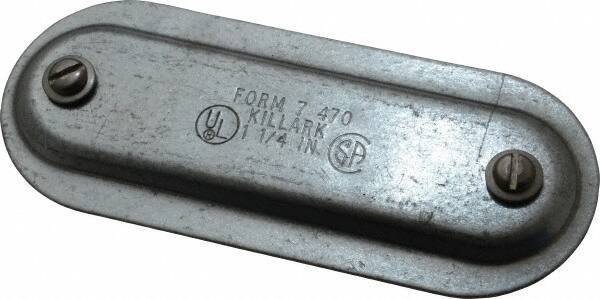 Hubbell Killark - 1-1/4" Trade, Steel Conduit Body Cover Plate - Use with Form 7 Conduit Bodies - Exact Tool & Supply