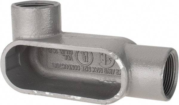 Hubbell Killark - Form 7, LL Body, 1-1/4" Trade, IMC, Rigid Iron Conduit Body - Oval, 6-13/16" OAL, 19-1/2 cc Capacity, Gray, Hazardous & Wet Locations - Exact Tool & Supply
