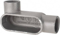 Hubbell Killark - Form 7, LL Body, 1-1/4" Trade, IMC, Rigid Iron Conduit Body - Oval, 6-13/16" OAL, 19-1/2 cc Capacity, Gray, Hazardous & Wet Locations - Exact Tool & Supply