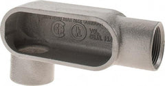 Hubbell Killark - Form 7, LR Body, 1-1/4" Trade, IMC, Rigid Iron Conduit Body - Oval, 6-13/16" OAL, 19-1/2 cc Capacity, Gray, Hazardous & Wet Locations - Exact Tool & Supply