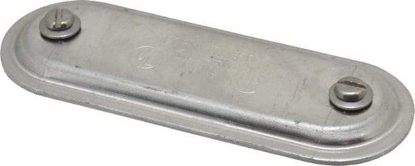 Hubbell Killark - 1" Trade, Aluminum Conduit Body Cover Plate - Use with Form 7 Conduit Bodies - Exact Tool & Supply