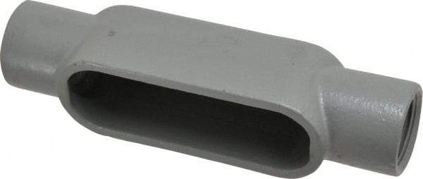 Hubbell Killark - Form 7, C Body, 1" Trade, IMC, Rigid Iron Conduit Body - Oval, 7-7/16" OAL, 11 cc Capacity, Gray, Hazardous & Wet Locations - Exact Tool & Supply