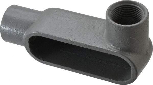 Hubbell Killark - Form 7, LR Body, 1" Trade, IMC, Rigid Iron Conduit Body - Oval, 6-5/16" OAL, 11 cc Capacity, Gray, Hazardous & Wet Locations - Exact Tool & Supply