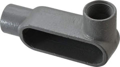 Hubbell Killark - Form 7, LR Body, 1" Trade, IMC, Rigid Iron Conduit Body - Oval, 6-5/16" OAL, 11 cc Capacity, Gray, Hazardous & Wet Locations - Exact Tool & Supply