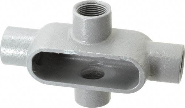 Hubbell Killark - Form 7, X Body, 1" Trade, IMC, Rigid Iron Conduit Body - Oval, 7-5/8" OAL, 15-1/2 cc Capacity, Gray, Hazardous & Wet Locations - Exact Tool & Supply