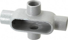 Hubbell Killark - Form 7, X Body, 1" Trade, IMC, Rigid Iron Conduit Body - Oval, 7-5/8" OAL, 15-1/2 cc Capacity, Gray, Hazardous & Wet Locations - Exact Tool & Supply