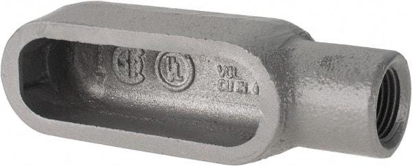 Hubbell Killark - Form 7, E Body, 1/2" Trade, IMC, Rigid Iron Conduit Body - Oval, 4-11/16" OAL, 4 cc Capacity, Gray, Hazardous & Wet Locations - Exact Tool & Supply