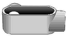 Hubbell Killark - Form 7, L Body, 1-1/2" Trade, IMC, Rigid Iron Conduit Body - Oval, 7-1/4" OAL, 26 cc Capacity, Gray, Hazardous & Wet Locations - Exact Tool & Supply