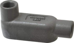 Hubbell Killark - Form 7, LB Body, 1/2" Trade, IMC, Rigid Iron Conduit Body - Oval, 4-11/16" OAL, 4 cc Capacity, Gray, Hazardous & Wet Locations - Exact Tool & Supply