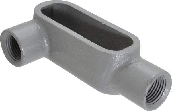 Hubbell Killark - Form 7, LR Body, 1/2" Trade, IMC, Rigid Iron Conduit Body - Oval, 4-11/16" OAL, 4 cc Capacity, Gray, Hazardous & Wet Locations - Exact Tool & Supply