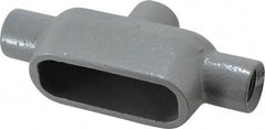 Hubbell Killark - Form 7, TB Body, 1/2" Trade, IMC, Rigid Iron Conduit Body - Oval, 5-11/16" OAL, 6.2 cc Capacity, Gray, Hazardous & Wet Locations - Exact Tool & Supply