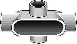 Hubbell Killark - Form 7, X Body, 2" Trade, IMC, Rigid Iron Conduit Body - Oval, 9-7/16" OAL, 50 cc Capacity, Gray, Hazardous & Wet Locations - Exact Tool & Supply