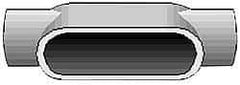 Hubbell Killark - Form 7, TB Body, 1-1/2" Trade, IMC, Rigid Iron Conduit Body - Oval, 8-7/16" OAL, 27 cc Capacity, Gray, Hazardous & Wet Locations - Exact Tool & Supply