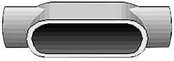 Hubbell Killark - Form 35, TB Body, 2" Trade, IMC, Rigid Malleable Iron Conduit Body - Oval, 11-5/8" OAL, 70 cc Capacity, Hazardous & Wet Locations - Exact Tool & Supply