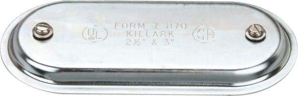 Hubbell Killark - 2-1/2" & 3" Trade, Steel Conduit Body Cover Plate - Use with Form 7 Conduit Bodies - Exact Tool & Supply