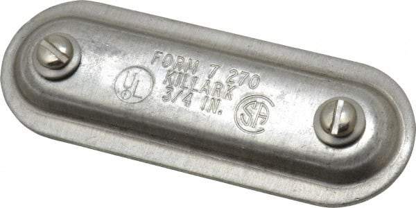 Hubbell Killark - 3/4" Trade, Aluminum Conduit Body Cover Plate - Use with Form 7 Conduit Bodies - Exact Tool & Supply