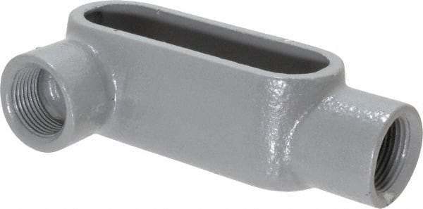 Hubbell Killark - Form 7, LR Body, 3/4" Trade, IMC, Rigid Iron Conduit Body - Oval, 5-3/8" OAL, 7 cc Capacity, Gray, Hazardous & Wet Locations - Exact Tool & Supply